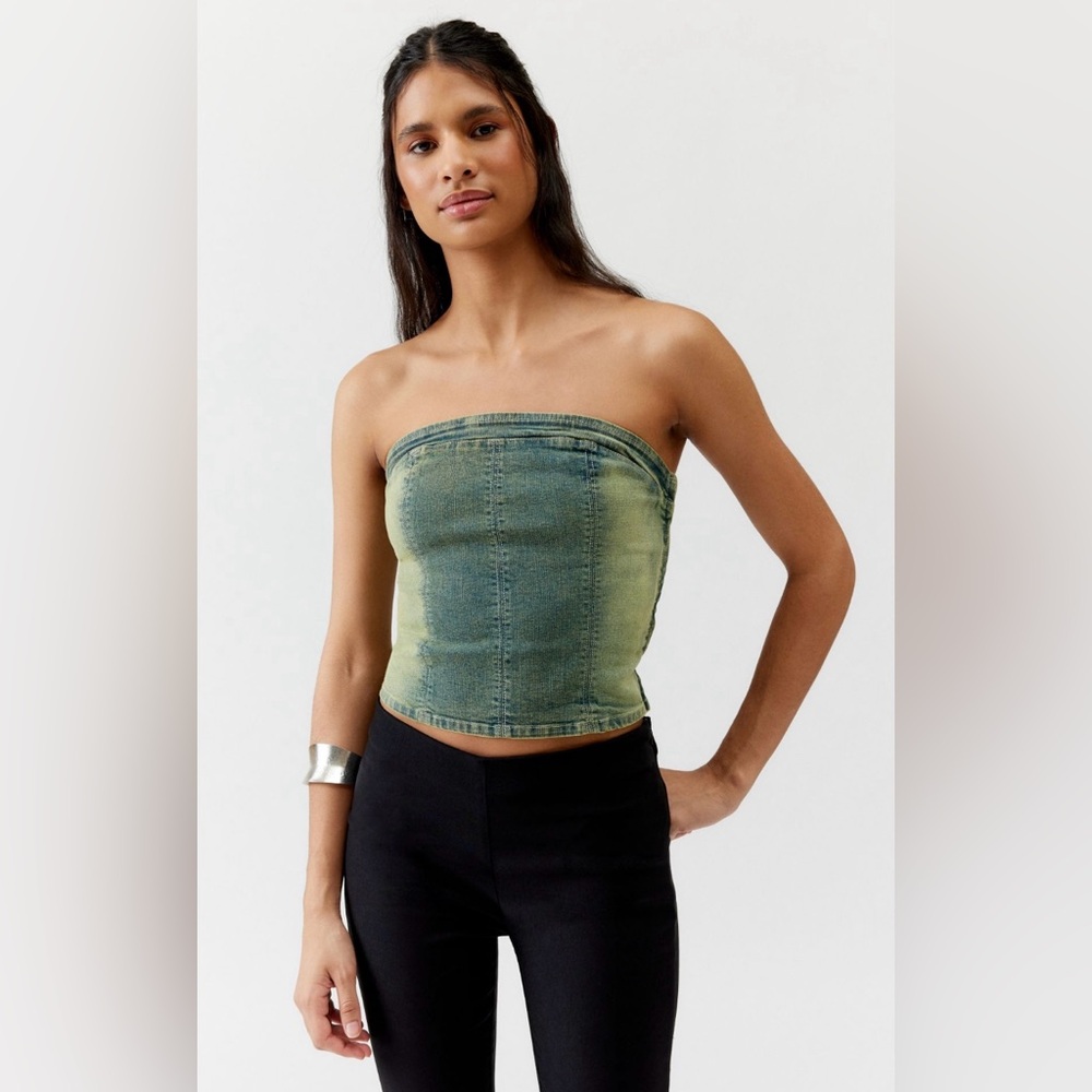 Urban Outfitters Charli Denim Tube Top